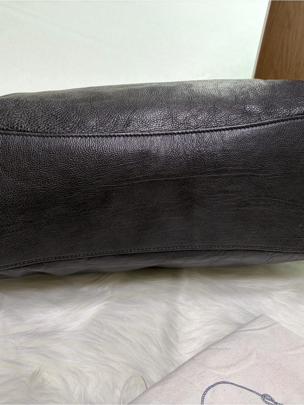 Authentic PRADA Vintage Gray Leather 2-Way Bag - Picture 9 of 13